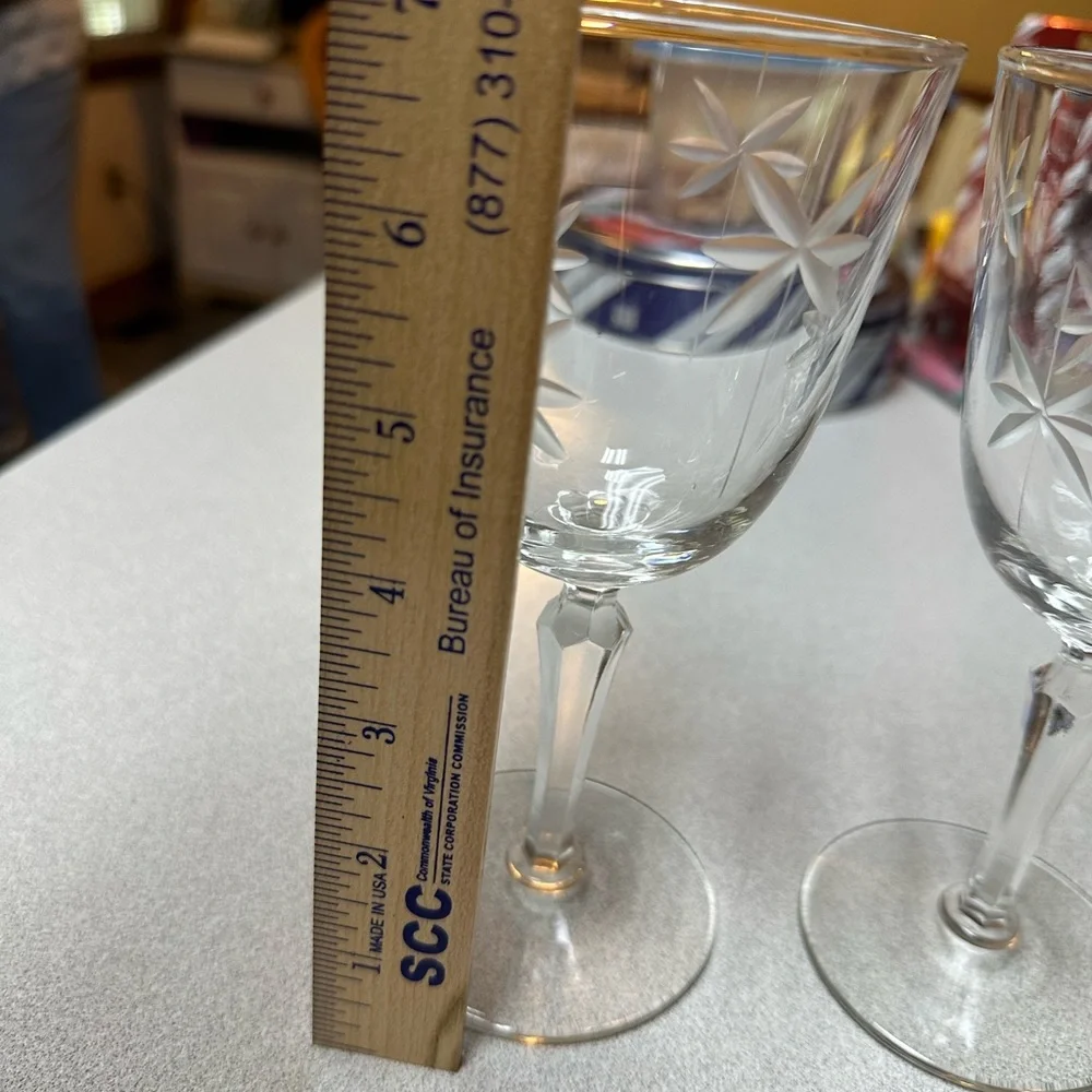 Vintage Libby Candlelight Water Wine Goblet Stem Glasses (4)‎